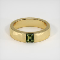 0.60 Ct. Green Sapphire Ring, 14K Yellow Gold 1