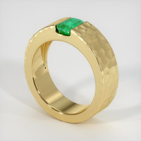 0.90 Ct. Emerald Ring, 18K Yellow Gold 2