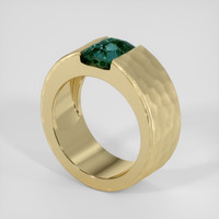 2.16 Ct. Bluish Green Sapphire Ring, 18K Yellow Gold 2
