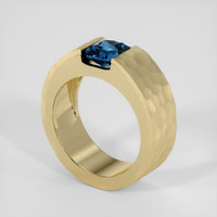 2.02 Ct. Greenish Blue Sapphire Ring, 18K Yellow Gold 2