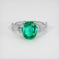 2.10 Ct. Emerald Ring, Platinum 950 1