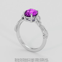 2.05 Ct. Purple Sapphire Ring, Platinum 950 2