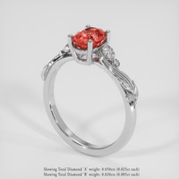 1.52 Ct. Padparadscha Sapphire Ring, Platinum 950 2