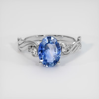 2.53 Ct. Blue Sapphire Ring, Platinum 950 1