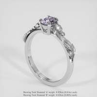 0.69 Ct. White Sapphire Ring, Platinum 950 2