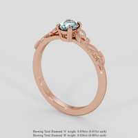 0.72 Ct. Greenish Blue Sapphire Ring, 14K Rose Gold 2