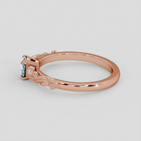 0.72 Ct. Greenish Blue Sapphire Ring, 14K Rose Gold 4