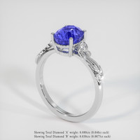 3.30 Ct. Blue Sapphire Ring, 14K White Gold 2