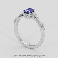 1.26 Ct. Bluish Purple Sapphire Ring, 14K White Gold 2