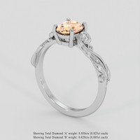 1.20 Ct. Padparadscha Sapphire Ring, 14K White Gold 2