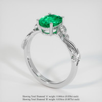 1.19 Ct. Emerald Ring, 18K White Gold 2