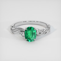 1.51 Ct. Emerald Ring, 18K White Gold 1