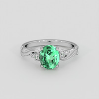1.17 Ct. Emerald Ring, 18K White Gold 1