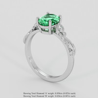 1.17 Ct. Emerald Ring, 18K White Gold 2