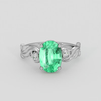 1.96 Ct. Emerald Ring, 18K White Gold 1