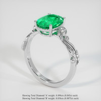 2.01 Ct. Emerald Ring, 18K White Gold 2