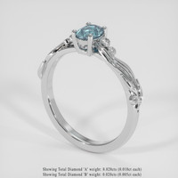 0.47 Ct. Bluish Green to Reddish Purple Alexandrite Ring, 18K White Gold 2