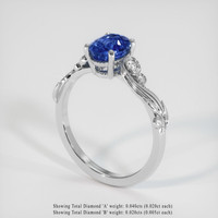 1.30 Ct. Sapphire Ring, 18K White Gold 2
