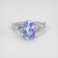 3.46 Ct. Sapphire Ring, 18K White Gold 1