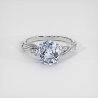 2.01 Ct. Blue Sapphire Ring, 18K White Gold 1