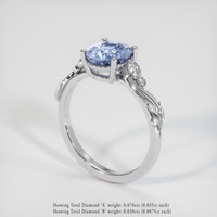 2.01 Ct. Blue Sapphire Ring, 18K White Gold 2