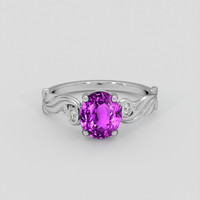 2.05 Ct. Purple Sapphire Ring, 18K White Gold 1