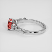 1.52 Ct. Padparadscha Sapphire Ring, 18K White Gold 4