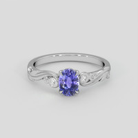 1.26 Ct. Bluish Purple Sapphire Ring, 18K White Gold 1