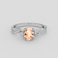 1.20 Ct. Padparadscha Sapphire Ring, 18K White Gold 1