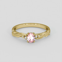 0.44 Ct. Pink Sapphire Ring, 10K Yellow Gold 1