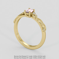 0.44 Ct. Pink Sapphire Ring, 10K Yellow Gold 2