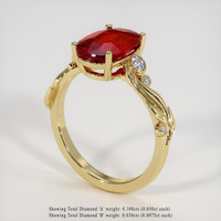 3.07 Ct. Ruby Ring, 14K Yellow Gold 2