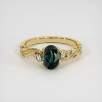 1.33 Ct. Bluish Green Sapphire Ring, 14K Yellow Gold 1