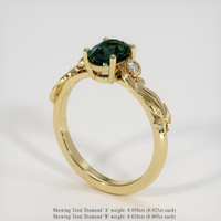 1.33 Ct. Bluish Green Sapphire Ring, 14K Yellow Gold 2