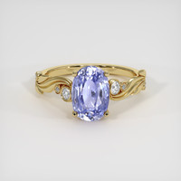 3.46 Ct. Purplish Blue Sapphire Ring, 14K Yellow Gold 1