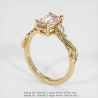 2.32 Ct. Peach Sapphire Ring, 14K Yellow Gold 2