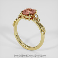 1.60 Ct. Padparadscha Sapphire Ring, 14K Yellow Gold 2