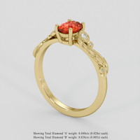 0.96 Ct. Padparadscha Sapphire Ring, 14K Yellow Gold 2