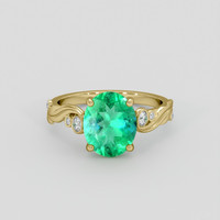 1.70 Ct. Emerald Ring, 18K Yellow Gold 1