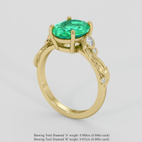1.70 Ct. Emerald Ring, 18K Yellow Gold 2