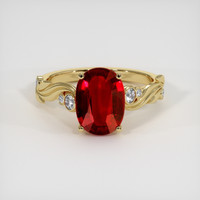 3.07 Ct. Ruby Ring, 18K Yellow Gold 1