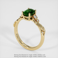 1.50 Ct. Green Sapphire Ring, 18K Yellow Gold 2