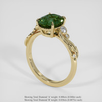 2.80 Ct. Yellowish Green Sapphire Ring, 18K Yellow Gold 2