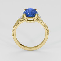 3.77 Ct. Blue Sapphire Ring, 18K Yellow Gold 3