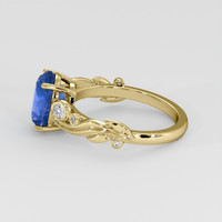 3.77 Ct. Blue Sapphire Ring, 18K Yellow Gold 4