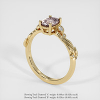 0.96 Ct. Peach Sapphire Ring, 18K Yellow Gold 2