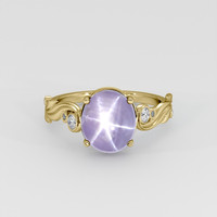 5.38 Ct. Purple Sapphire Ring, 18K Yellow Gold 1