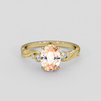 2.25 Ct. Padparadscha Sapphire Ring, 18K Yellow Gold 1