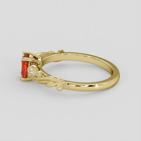 0.96 Ct. Padparadscha Sapphire Ring, 18K Yellow Gold 4