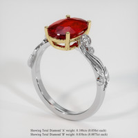 3.07 Ct. Ruby Ring, 14K Yellow & White 2